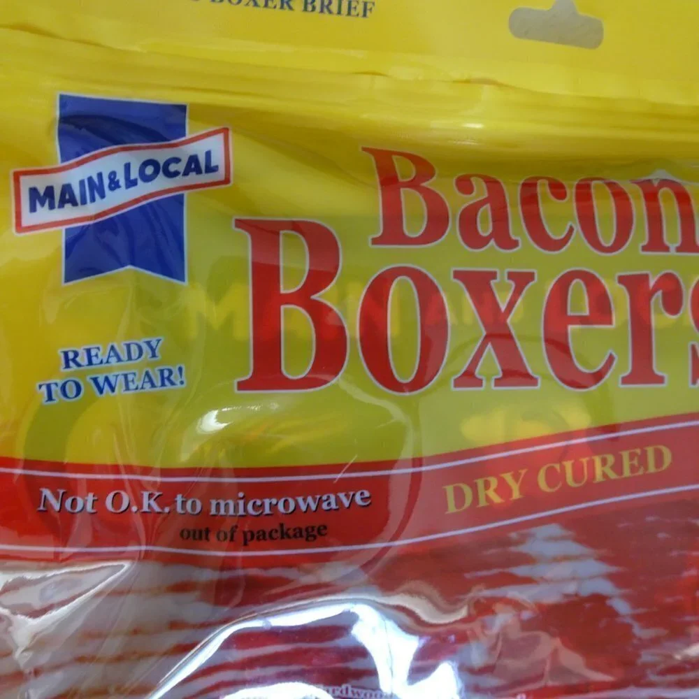 Bacon Theme Men's Boxer Briefs Size M Funny Underwear Gift Size 32 - 34